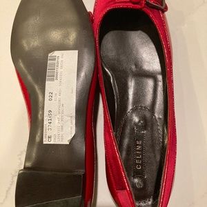 Celine Bufalino Red Flat Shoes
